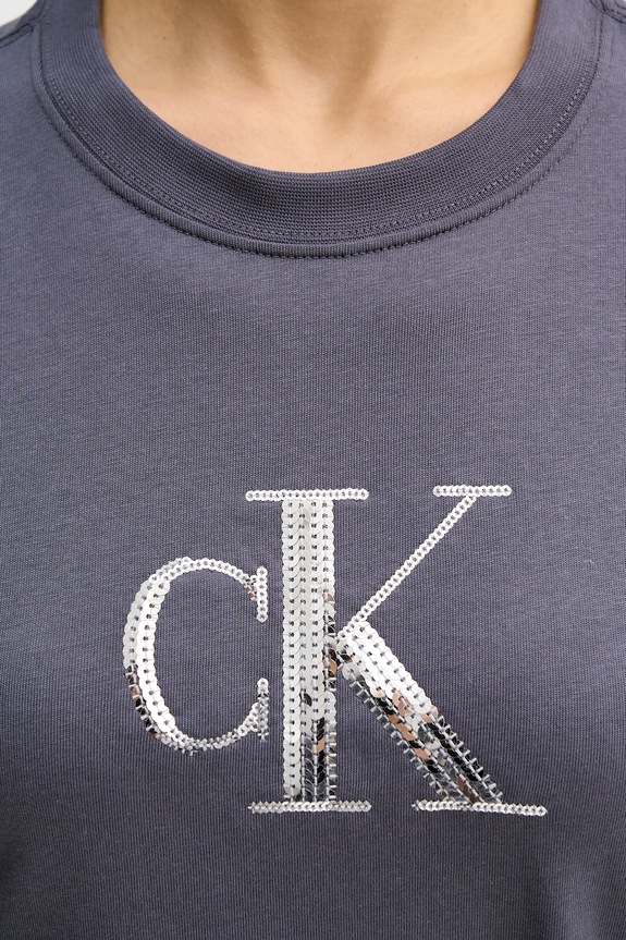 Памучна тениска Calvin Klein Jeans LV044E215G сив