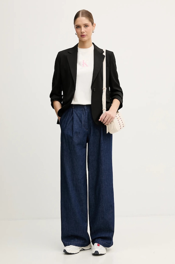 Calvin Klein Jeans tricou din bumbac LV047E804G bej SS26