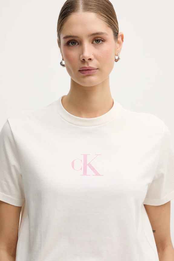 Calvin Klein Jeans tricou din bumbac bej LV047E804G