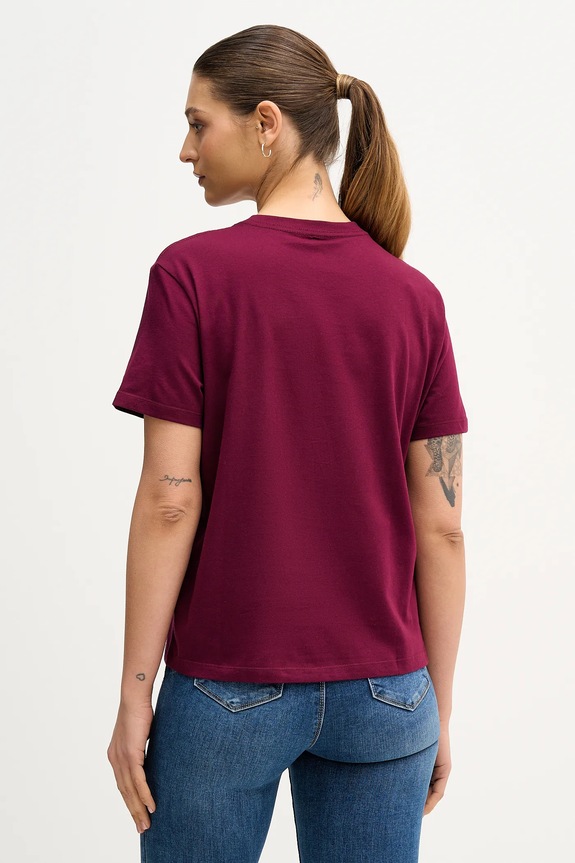 Odzież Calvin Klein Jeans t-shirt bawełniany LV047E804G bordowy