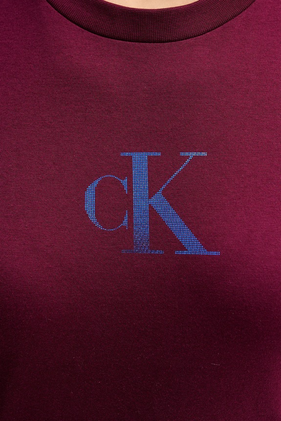 Calvin Klein Jeans t-shirt bawełniany LV047E804G bordowy