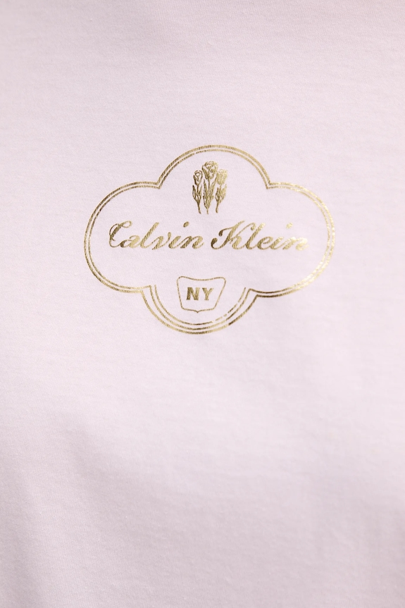 Calvin Klein Jeans T-shirt damski bawełniany LV047E811G różowy