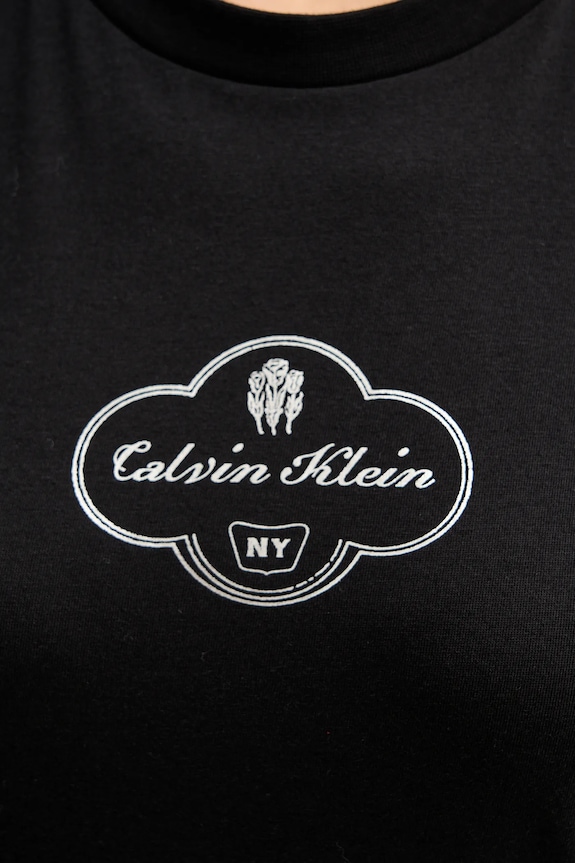 Calvin Klein Jeans T-shirt damski bawełniany LV047E811G czarny