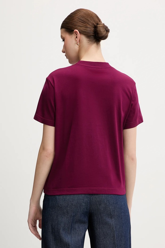 Ρούχα Βαμβακερό μπλουζάκι Calvin Klein Jeans LV047E819G μπορντό