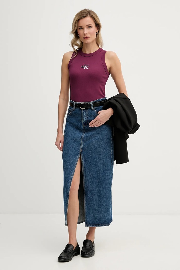Calvin Klein Jeans top LV047E200G fioletowy SS26