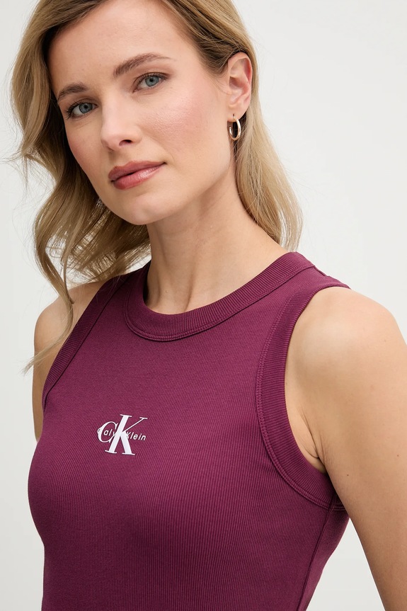 Calvin Klein Jeans top fioletowy LV047E200G