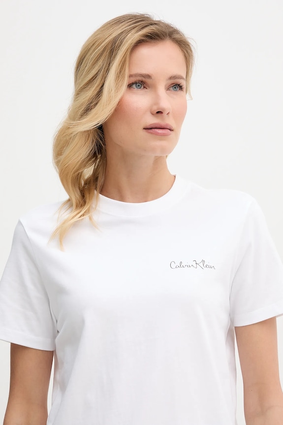Calvin Klein Jeans tricou din bumbac alb LV047E809G