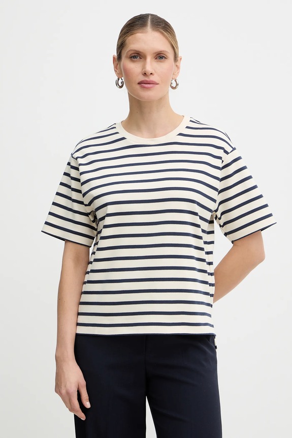 Bavlnené tričko Weekend Max Mara MULTID jednofarebný béžová 2615941031600