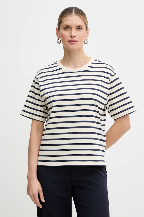 Bavlnené tričko Weekend Max Mara MULTID jednofarebný béžová 2615941031600
