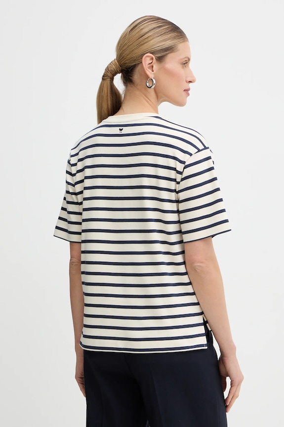 Oblečenie Bavlnené tričko Weekend Max Mara MULTID 2615941031600 béžová