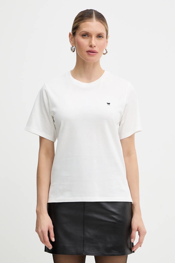 Bavlnené tričko Weekend Max Mara VENACO nášivka biela 2615971031600