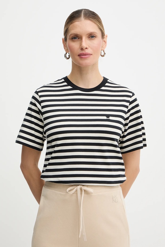 Bavlnené tričko Weekend Max Mara VENACO nášivka béžová 2615971031600