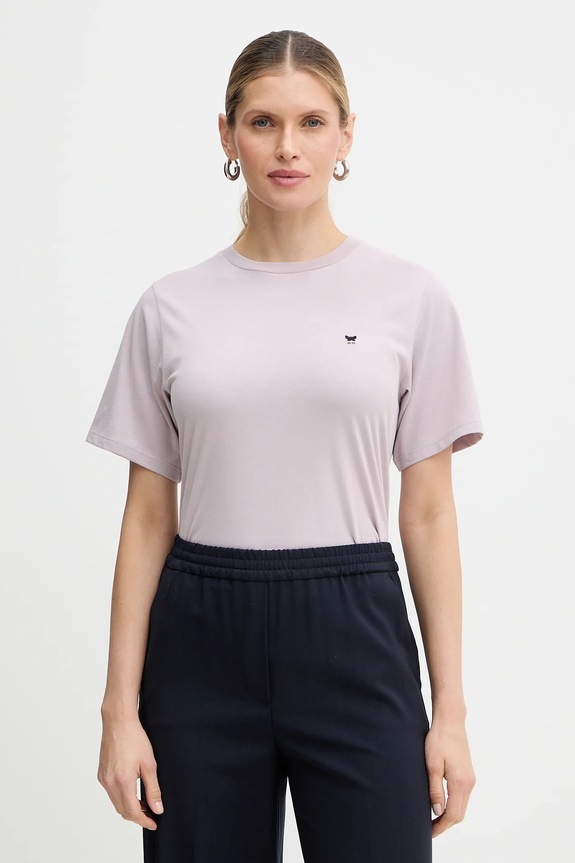 Bavlnené tričko Weekend Max Mara VENACO nášivka fialová 2615971031600