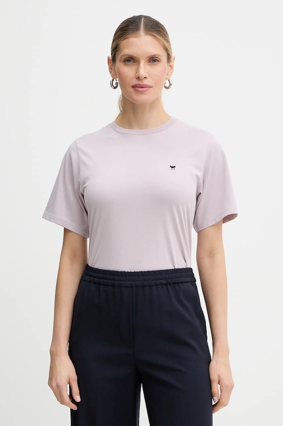 Bavlnené tričko Weekend Max Mara VENACO nášivka fialová 2615971031600