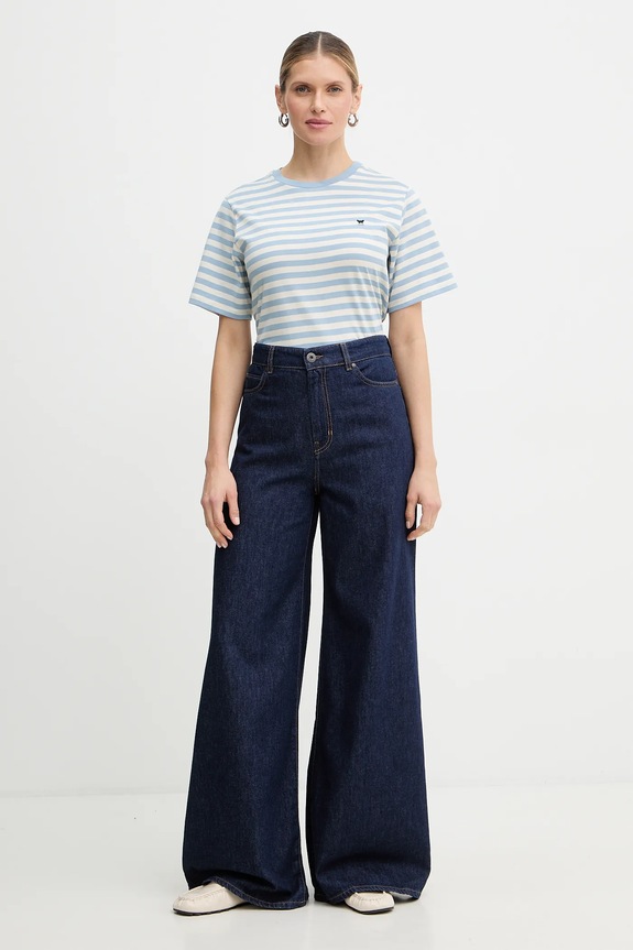 Bavlnené tričko Weekend Max Mara VENACO 2615971031600 modrá SS26