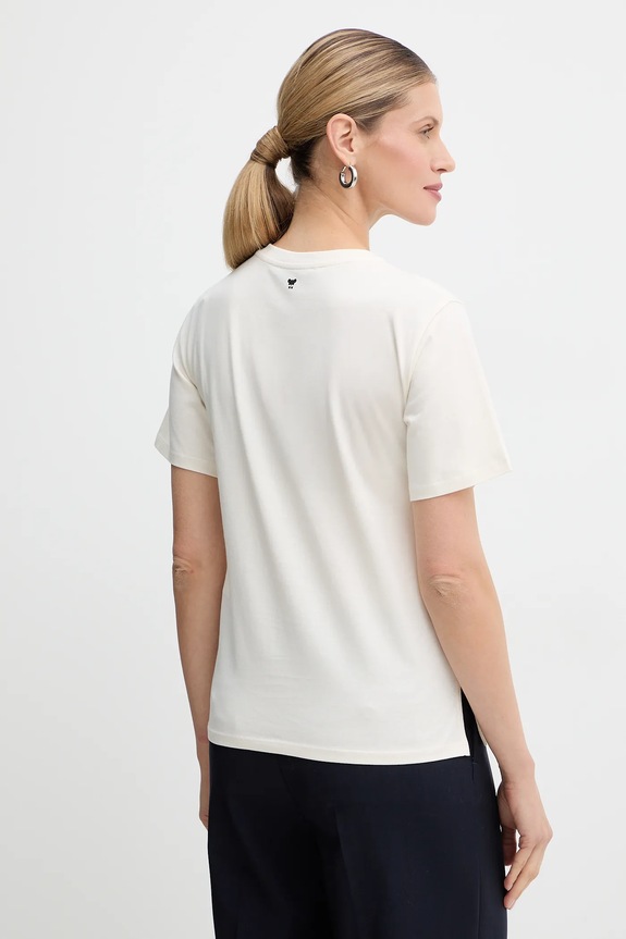Oblečenie Bavlnené tričko Weekend Max Mara WEST 2615971041600 béžová