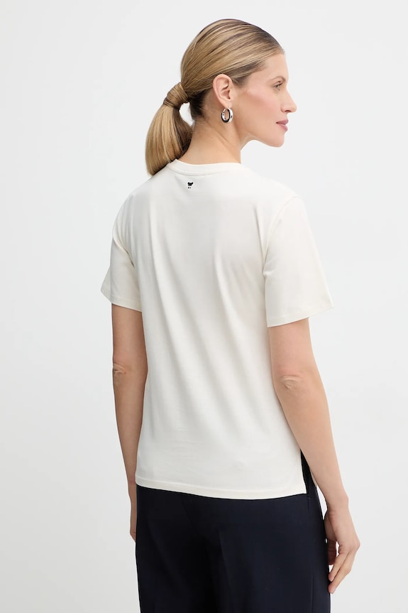 Oblečenie Bavlnené tričko Weekend Max Mara WEST 2615971041600 béžová