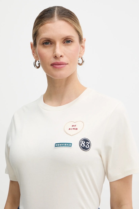 Weekend Max Mara tricou din bumbac WEST bej 2615971041600