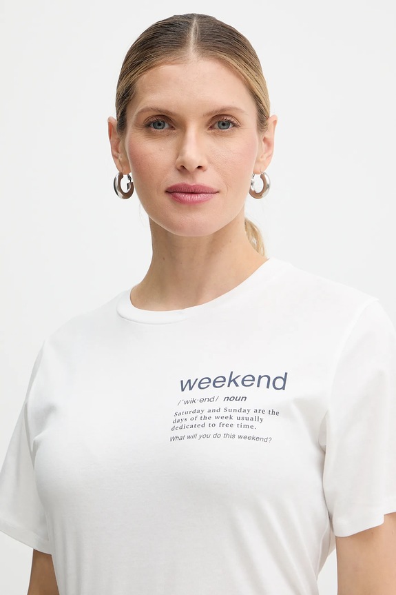 Bavlnené tričko Weekend Max Mara TENUE biela 2615971051600