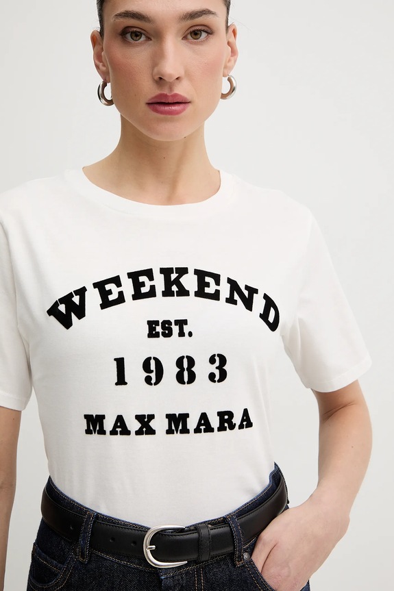 Bavlnené tričko Weekend Max Mara TENUE biela 2615971051600