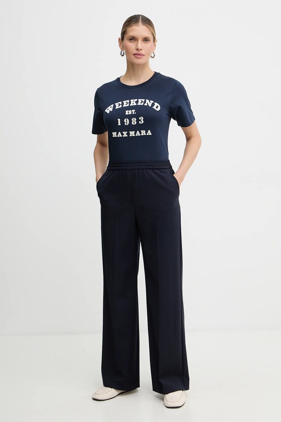 Bavlnené tričko Weekend Max Mara TENUE 2615971051600 tmavomodrá SS26