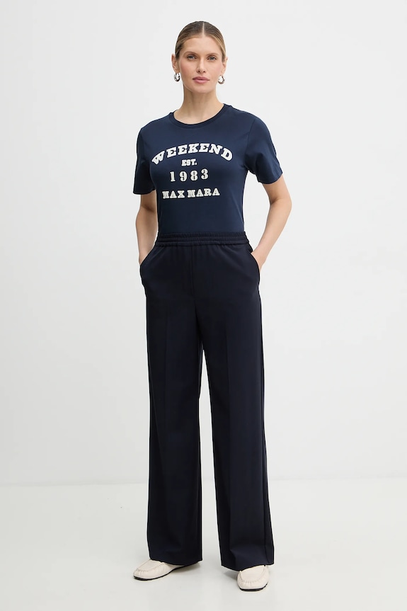 Bavlnené tričko Weekend Max Mara TENUE 2615971051600 tmavomodrá SS26