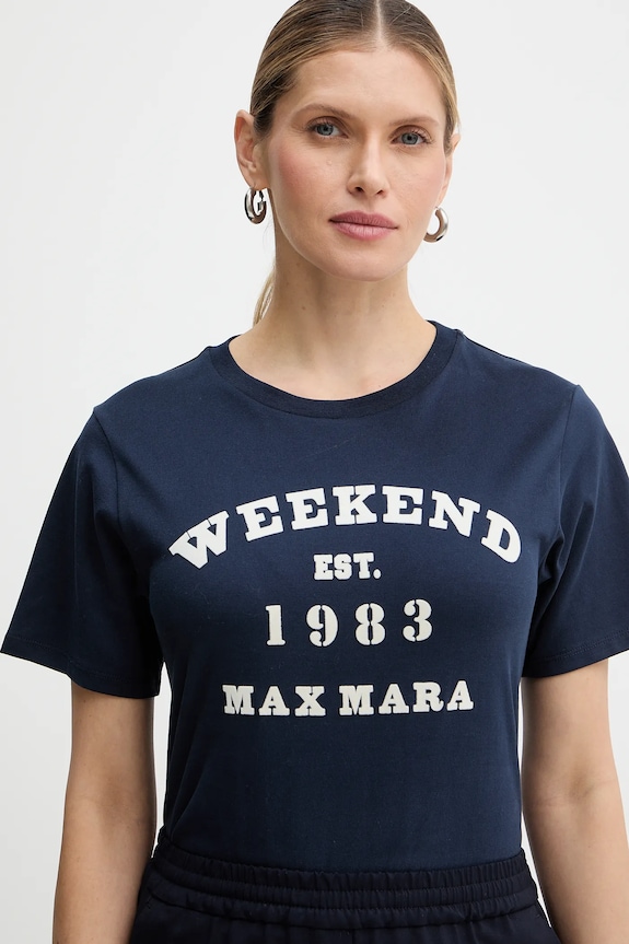 Bavlnené tričko Weekend Max Mara TENUE tmavomodrá 2615971051600