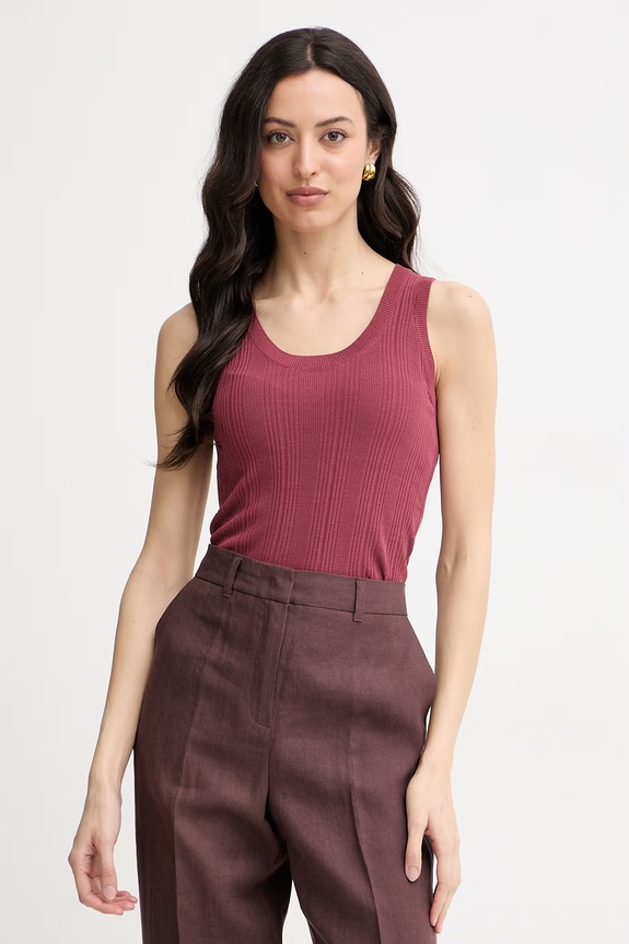 Weekend Max Mara top dámsky s viskózou COSE burgundské 2615361012600