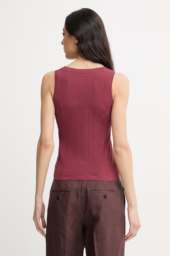 Oblečenie Weekend Max Mara top dámsky s viskózou COSE 2615361012600 burgundské