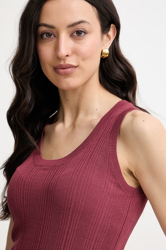 Weekend Max Mara top dámsky s viskózou COSE burgundské 2615361012600