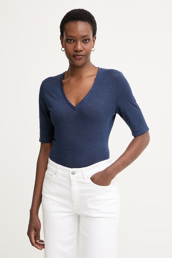 Weekend Max Mara tricou de damă din bumbac OPZIONE bleumarin 2615941042600