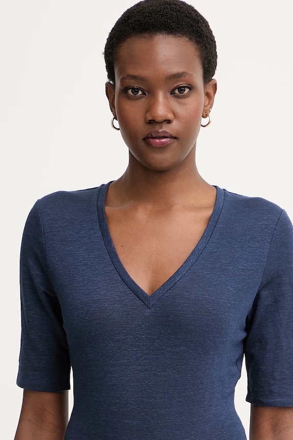 Weekend Max Mara tricou de damă din bumbac OPZIONE bleumarin 2615941042600