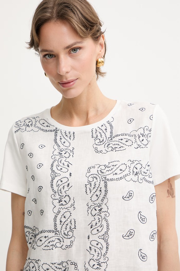 Weekend Max Mara t-shirt damski bawełniany GENIO biały 2615941072600