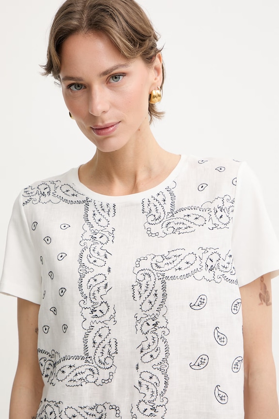 Weekend Max Mara t-shirt damski bawełniany GENIO biały 2615941072600