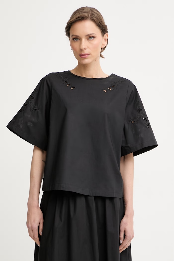 Weekend Max Mara tričko dámske bavlnené TARGA čierna 2615941102600