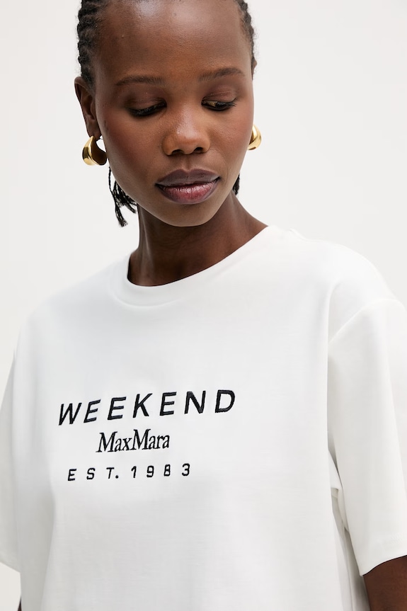 Bavlnené tričko Weekend Max Mara SABATO biela 2615941112600