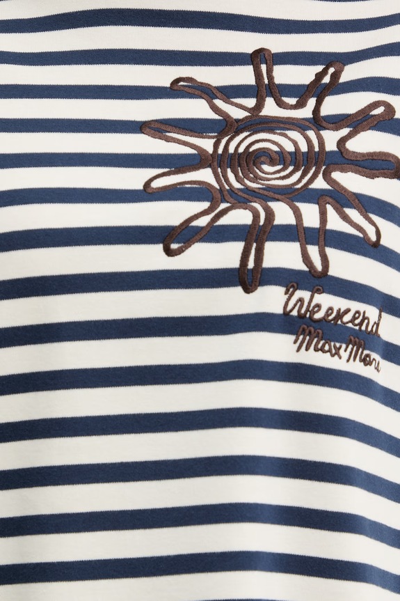 Weekend Max Mara t-shirt bawełniany SABATO 2615941112600 granatowy