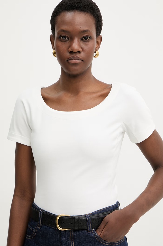 Weekend Max Mara t-shirt damski bawełniany MULTIG biały 2615941122600