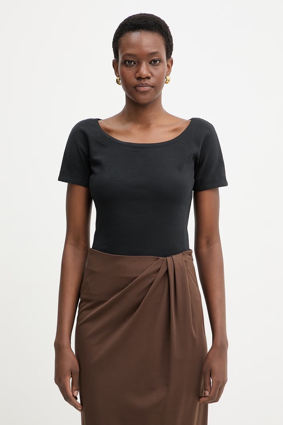 Weekend Max Mara t-shirt damski bawełniany MULTIG czarny 2615941122600