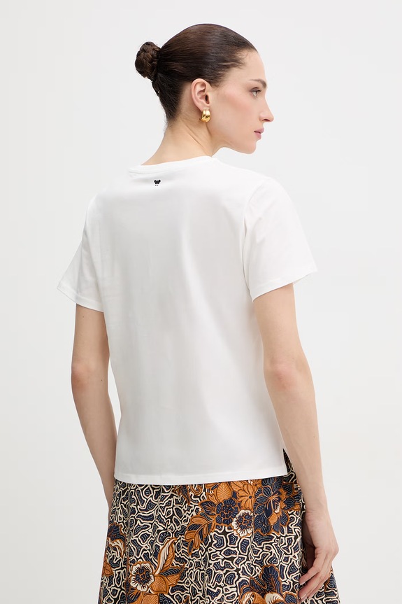 Odzież Weekend Max Mara t-shirt bawełniany PANTERA 2615971032600 biały