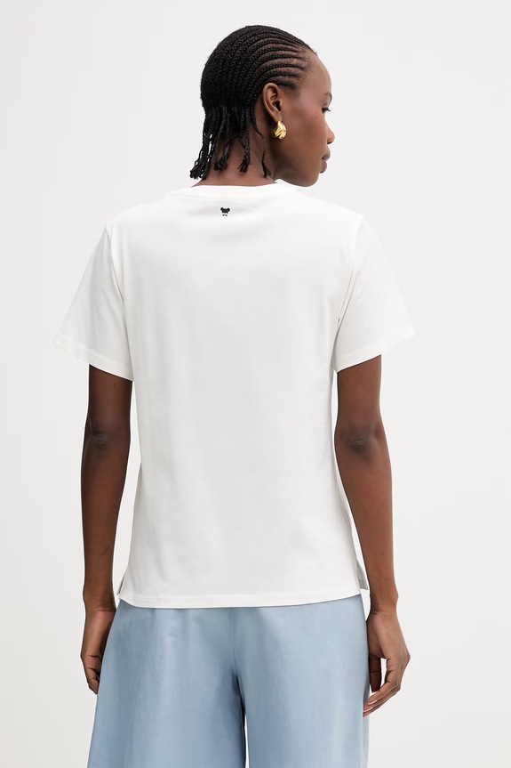 Odzież Weekend Max Mara t-shirt bawełniany PANTERA 2615971032600 biały