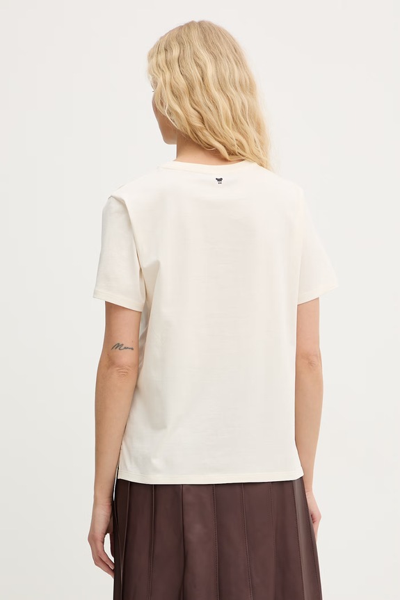 Oblečenie Bavlnené tričko Weekend Max Mara PANTERA 2615971032600 béžová