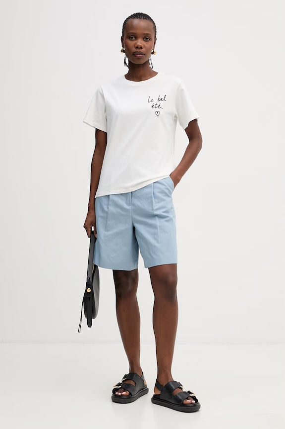 Bavlněné tričko Weekend Max Mara BORA 2615971042600 bílá SS26