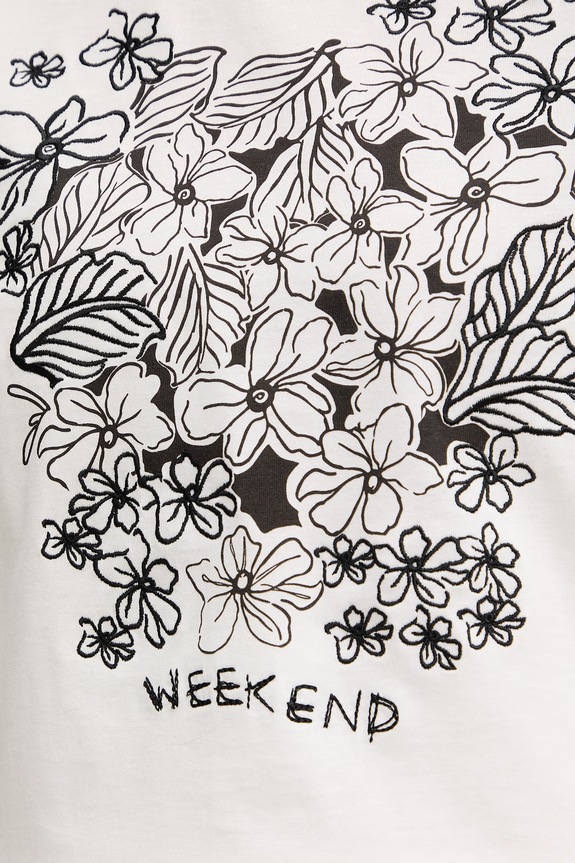 Памучна тениска Weekend Max Mara BORA 2615971042600 бял