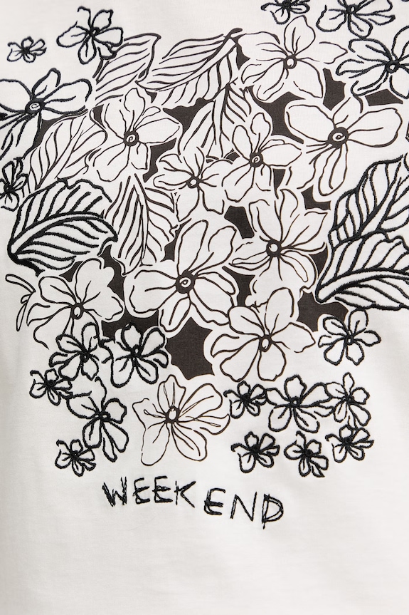 Памучна тениска Weekend Max Mara BORA 2615971042600 бял
