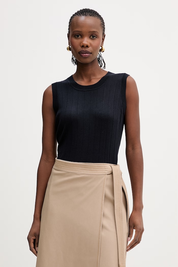 MM by Max Mara top con seta RIVA semplice blu navy 2616361147600