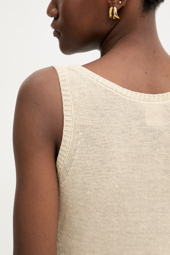 MM by Max Mara top damski lniany BRAVA beżowy 2616361038600