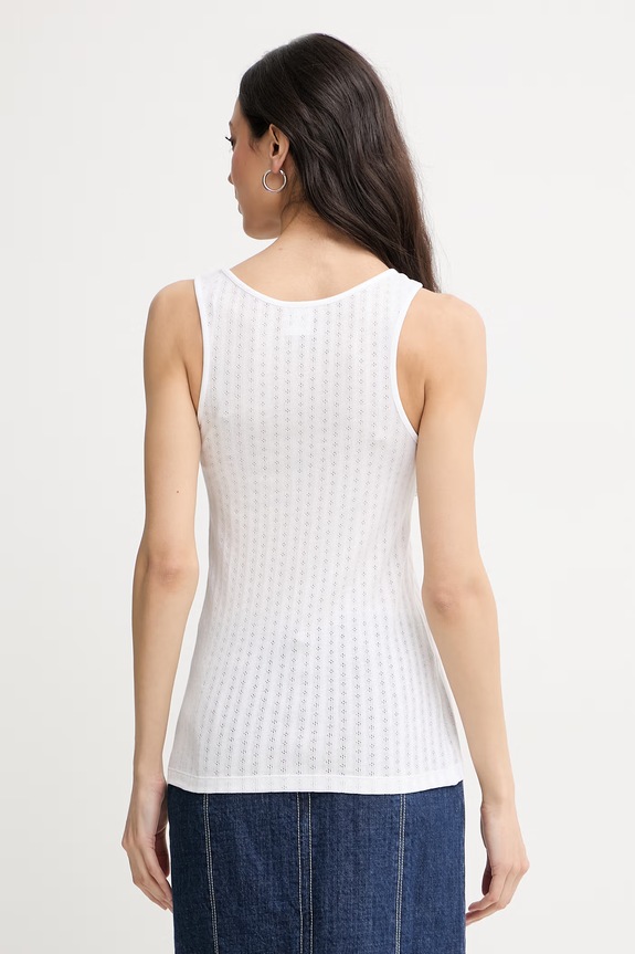 Ρούχα MM by Max Mara τοπ γυναικείο με lyocell AFFINE 2616941018600 λευκό
