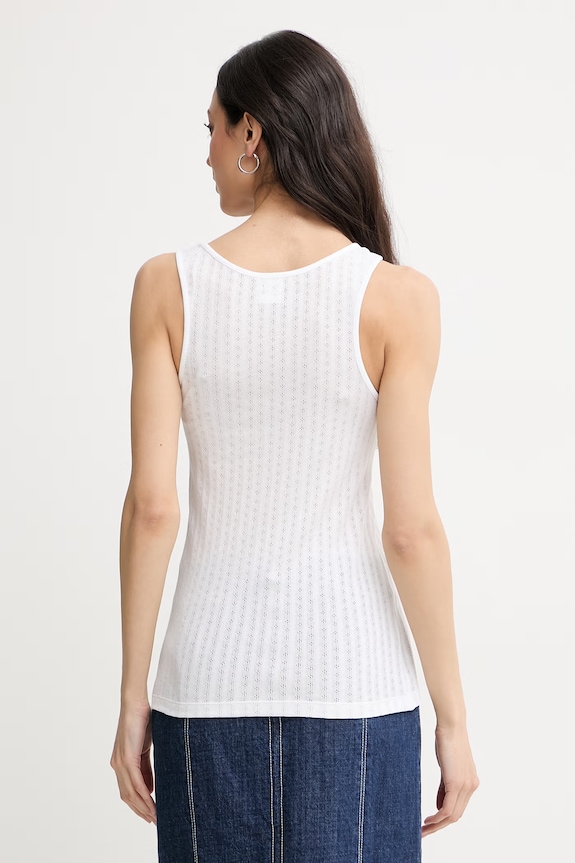 Ρούχα MM by Max Mara τοπ γυναικείο με lyocell AFFINE 2616941018600 λευκό