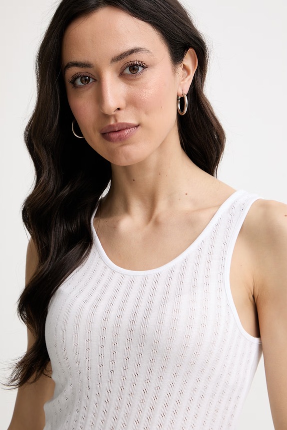 MM by Max Mara τοπ γυναικείο με lyocell AFFINE λευκό 2616941018600